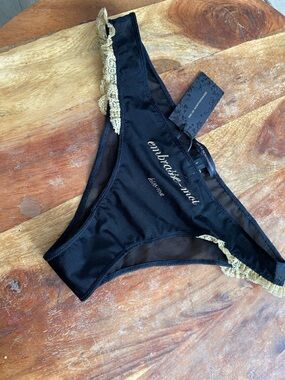 embrasse-moi Black Lace-Trim Bikini Panty